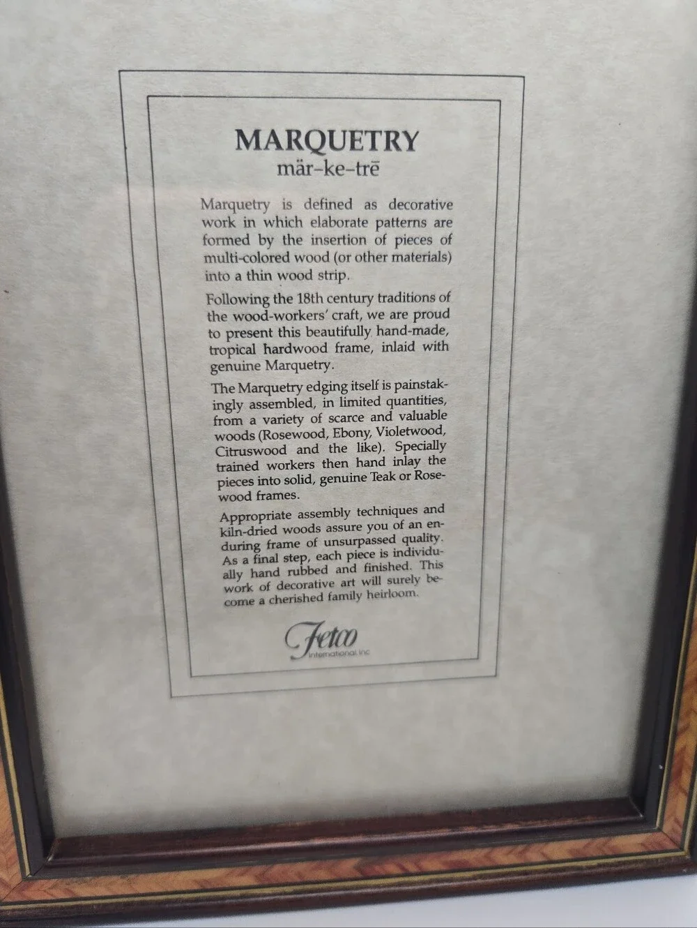Fetco Marquetry Hinged Double 5x7 Picture Frame Solid Teak Wood Folding Frame